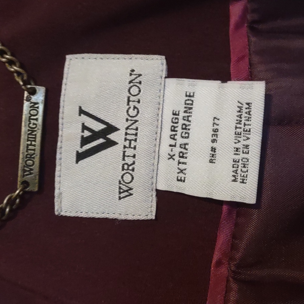 Worthington Double Breasted Rain Coat Size XL Dark Purple - Picture 7 of 7
